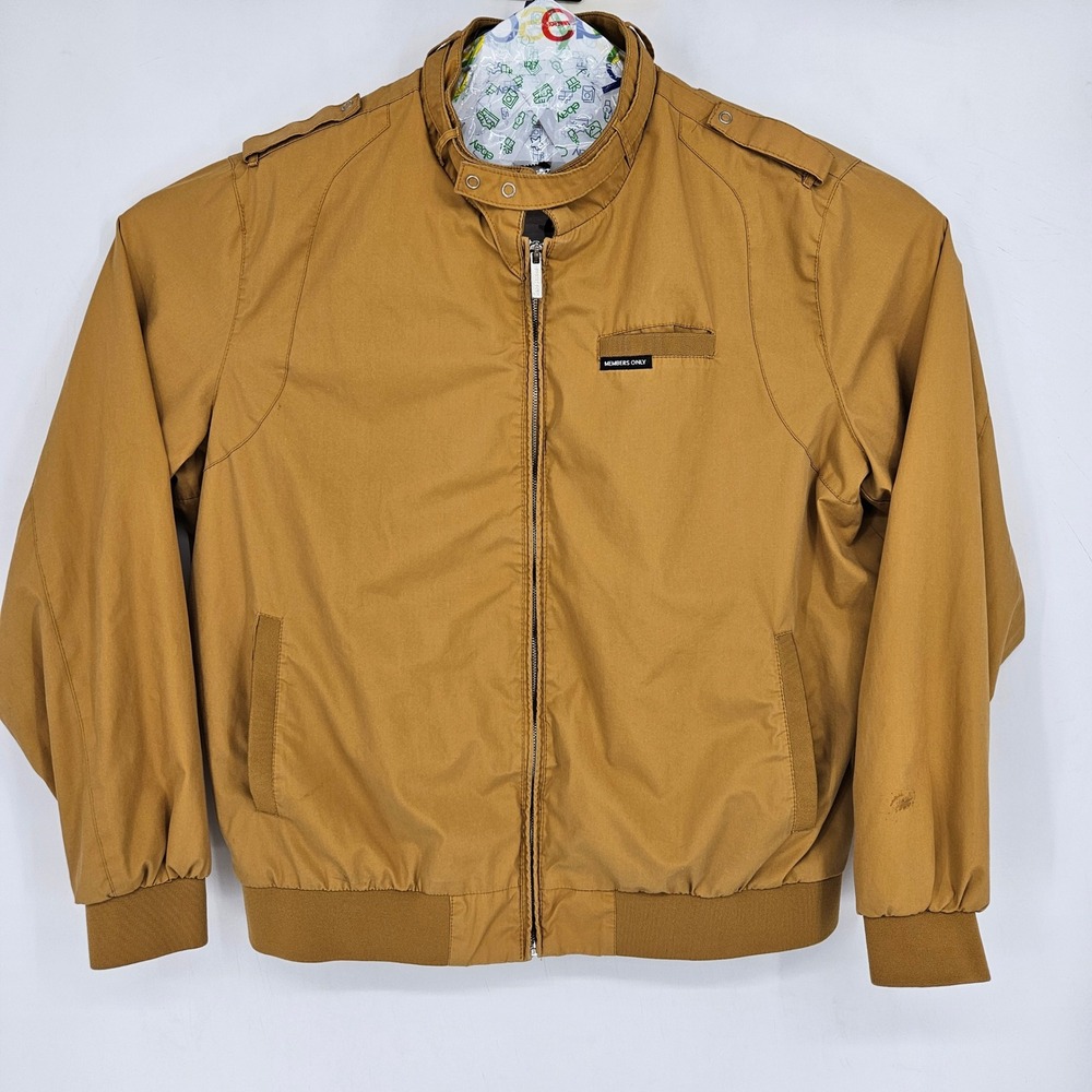 Vintage Members Only Jacket Mens XXL Classic Iconic Racer Wheat Bomber